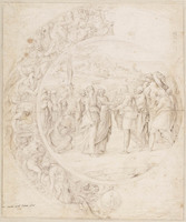 K 027
<br/>
Odysseus herkent Achilles onder de dochters van Lykomedes
<br/>
<em>Franco, Giovanni Battista (1498/1515-1561/1580)</em>